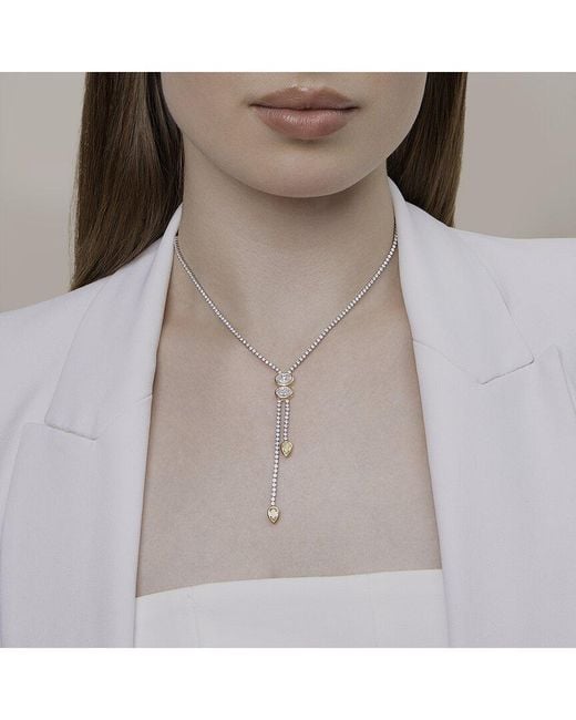 Lab Grown Diamonds White 14K 8.Ct. Tw. Lab-Grown Diamond Drop Necklace
