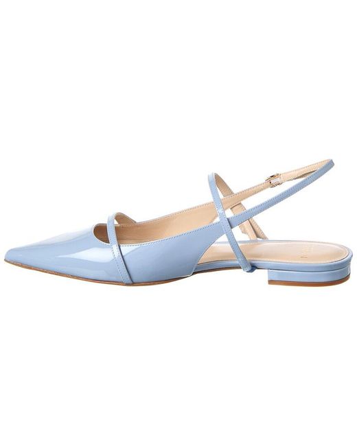 Alexandre Birman Blue Tita Patent Slingback Flat