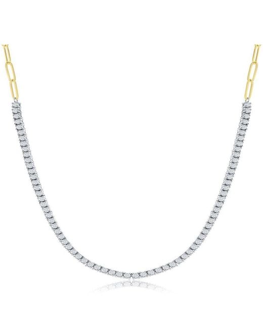 Jewels by Viomo White 14K Two-Tone 2.70 Ct. Tw. Diamond Tennis Necklace