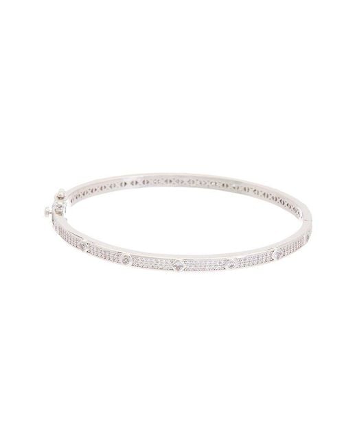 Juvell White 18K Plated Cz Bangle Bracelet
