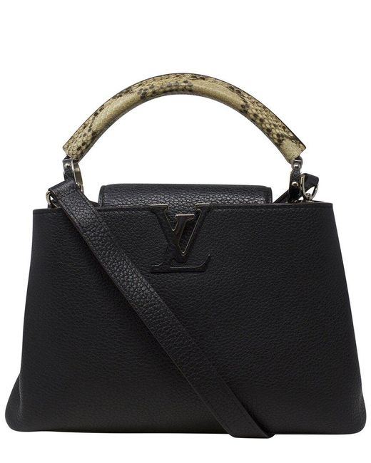 Louis Vuitton Black Limited Edition Taurillon Leather Small Capucine (Authentic Pre-Owned)