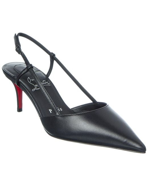 Christian Louboutin Blue Miss Z 60 Leather Slingback Pump