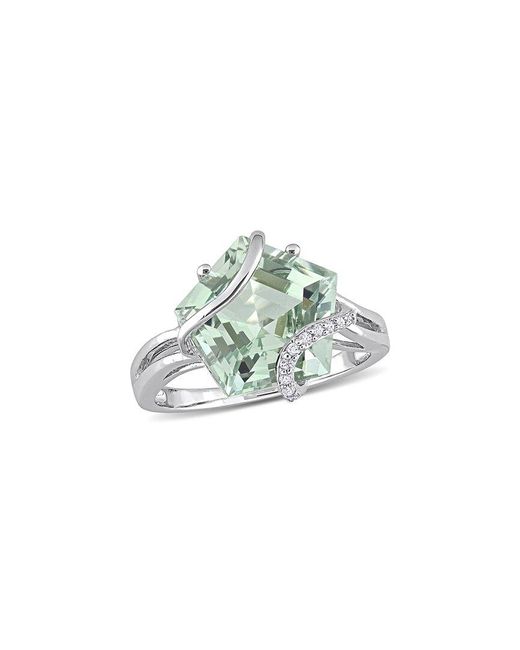 Rina Limor Silver 6.56 Ct. Tw. Diamond & Green Amethyst Ring