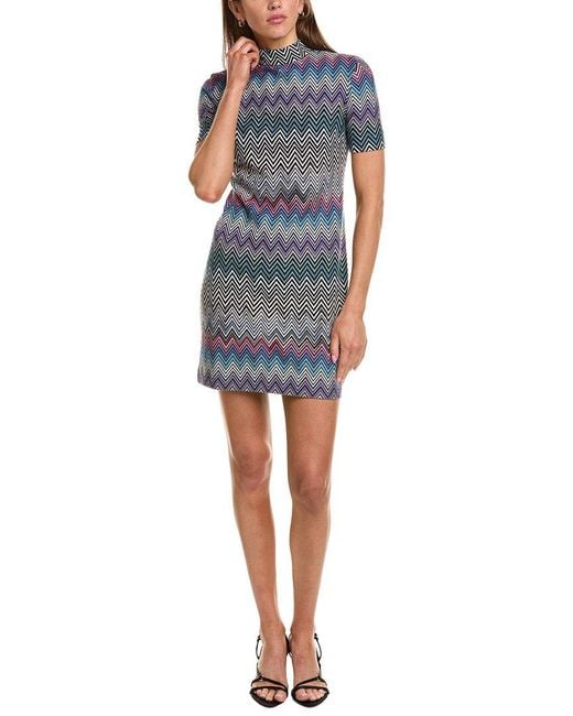 Missoni Blue Mini Wool Dress