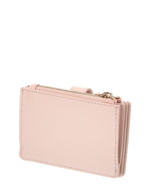 Furla Pink Idea Leather Card Case