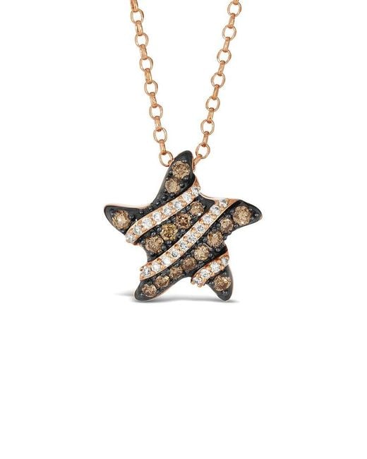 Le Vian White Le Vian 14K Rose 0.51 Ct. Tw. Diamond Star Pendant Necklace