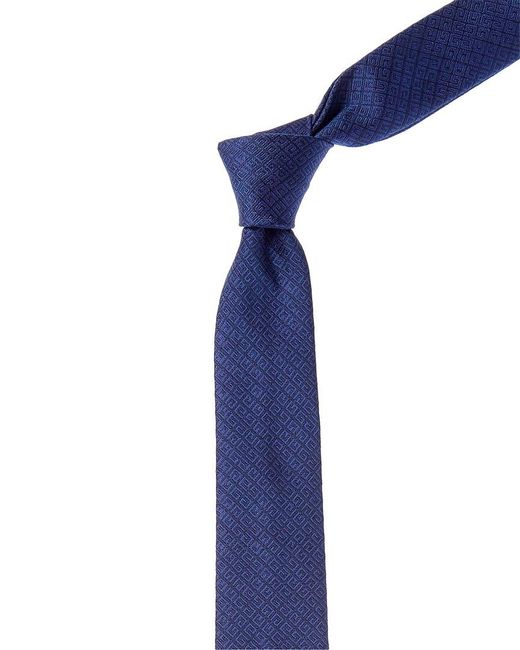 Givenchy Men's Blue All Over 4G Jacquard Silk Tie