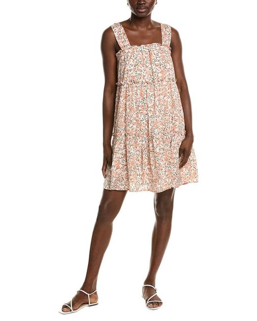 IPPONELLI Natural Tie Shoulder Mini Dress