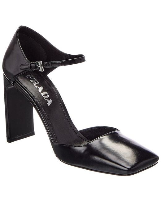 Prada Black Glossed 95 Leather Pump