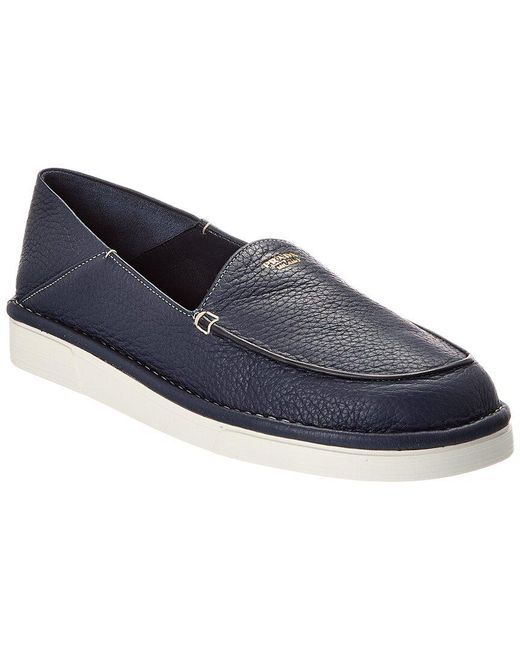 Prada Blue Leather Loafer for men