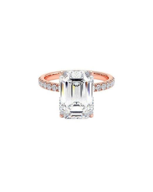 Lab Grown Diamonds White 14K Rose 4.05 Ct. Tw. Lab-Grown Diamond Ring