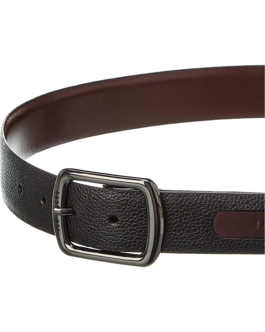 Ted Baker Brown Jaims Contrast Detail Leather Belt for men