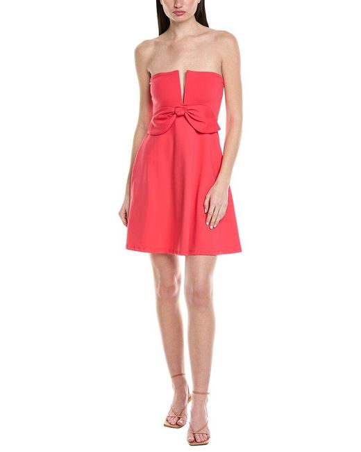 Susana Monaco Red Bow V-Wire Mini Dress