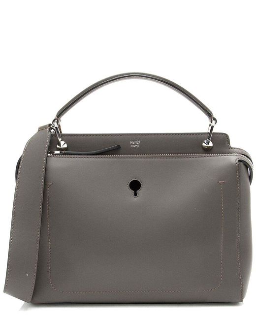 Fendi Black Calfskin Dotcom Medium Satchel (authentic Pre-loved)