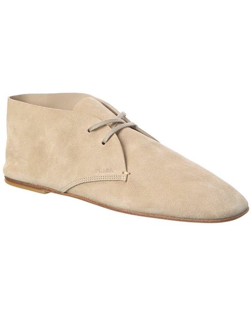 Prada White Suede Bootie