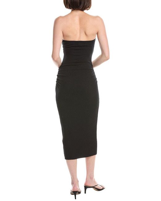 Michael Stars Black Cobie Strapless Midi Dress