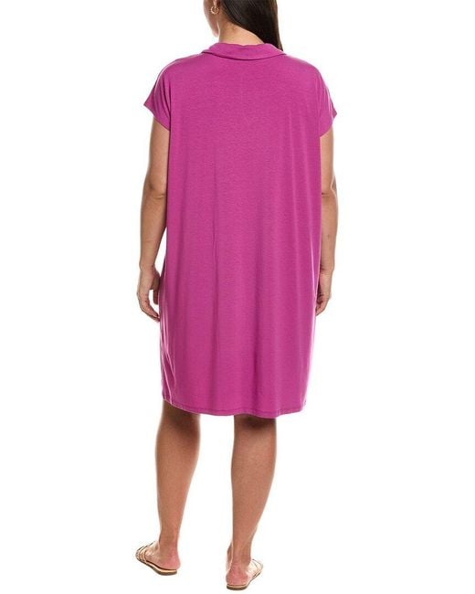 Eileen Fisher Pink Classic Collar Midi Dress