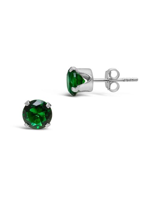 Sterling Forever Green Silver Cz Earrings