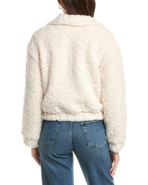 Michael Stars White Ziggy Shaggy Shearling Jacket