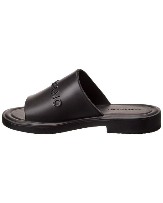 Ferragamo Brown Giuneva 3D Logo Rubber Sandal