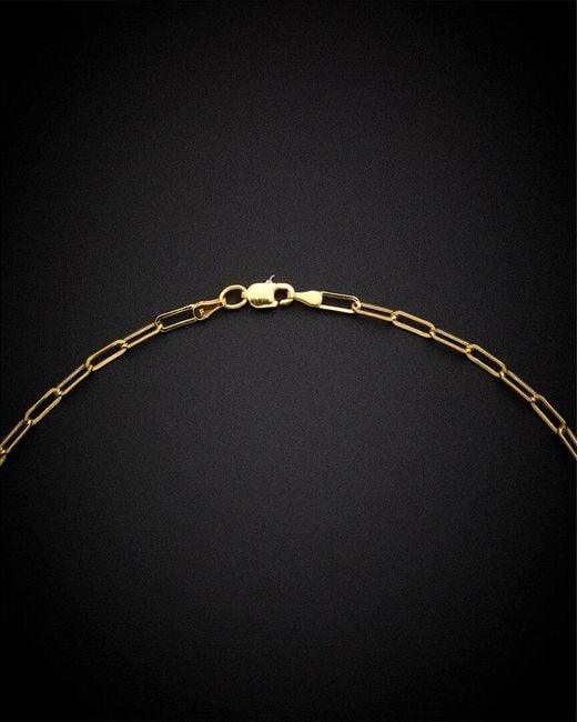 Italian Gold Black 18k Paperclip Chain Necklace
