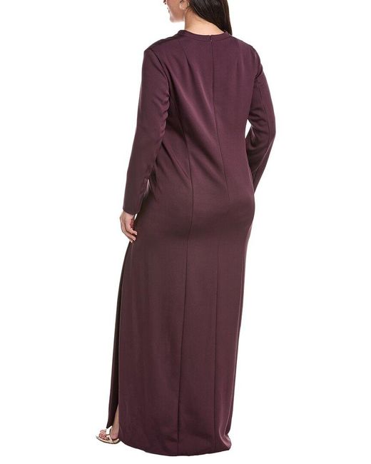 Akris Purple Plus Silk-Blend Maxi Dress