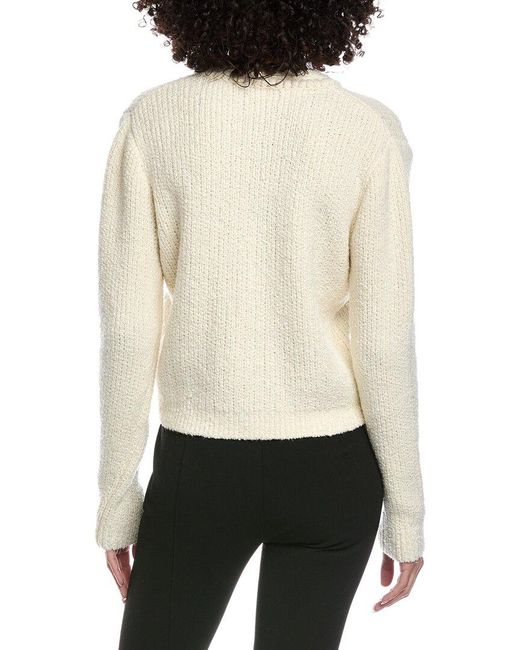 FRAME White Frame Cropped Wool-Blend Cardigan