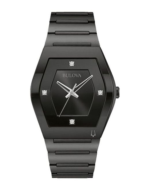 Bulova Black Gemini Watch