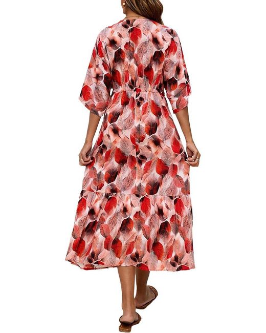 TAZGA Red Midi Dress