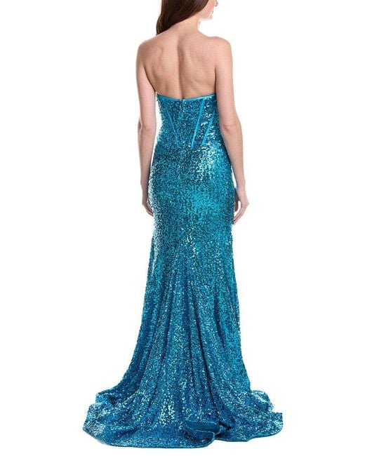 Jovani Blue Emeblished Gown