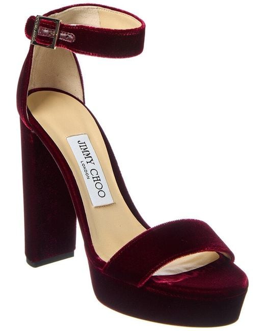 Jimmy Choo Purple Holly 120 Velvet Sandal
