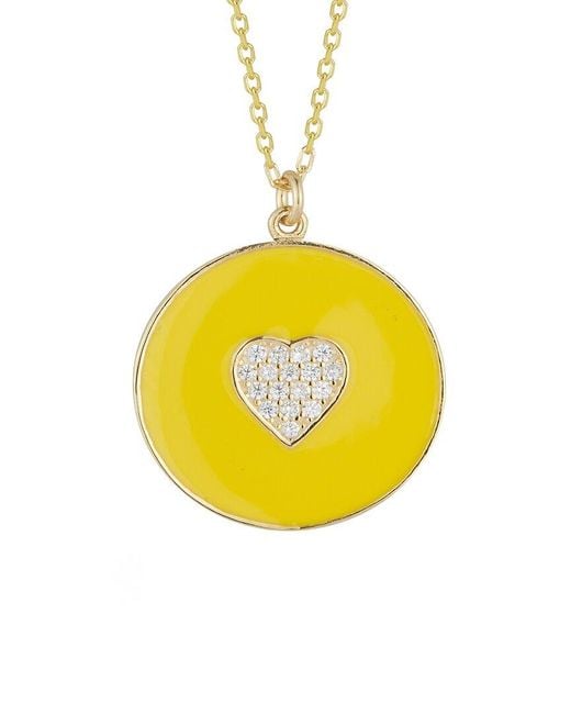 Sphera Milano Yellow 14K Over Cz Disc Necklace