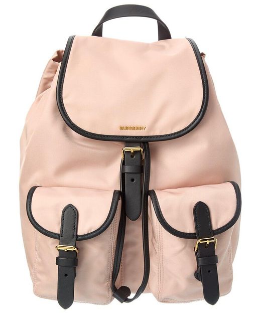 Burberry Natural Nylon & Leather Backpack