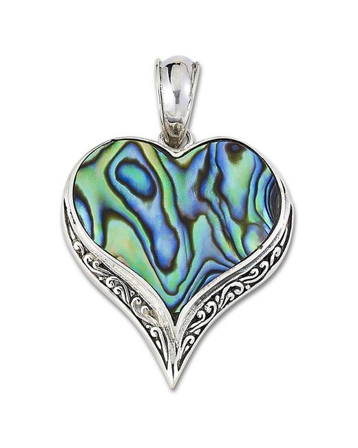 Samuel B. Blue Silver Abalone Heart Pendant