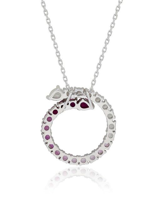 Suzy Levian Pink 2.00 Ct. Tw. Diamond & Sapphire Circle Journey Pendant