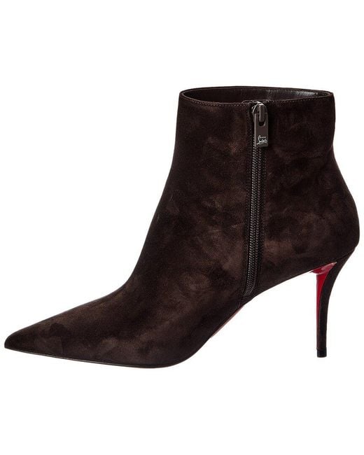 Christian Louboutin Brown Miss Z 80 Suede Bootie