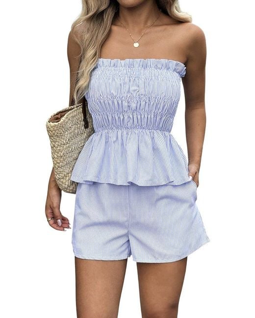 Adelin May Blue 2Pc Top & Short Set