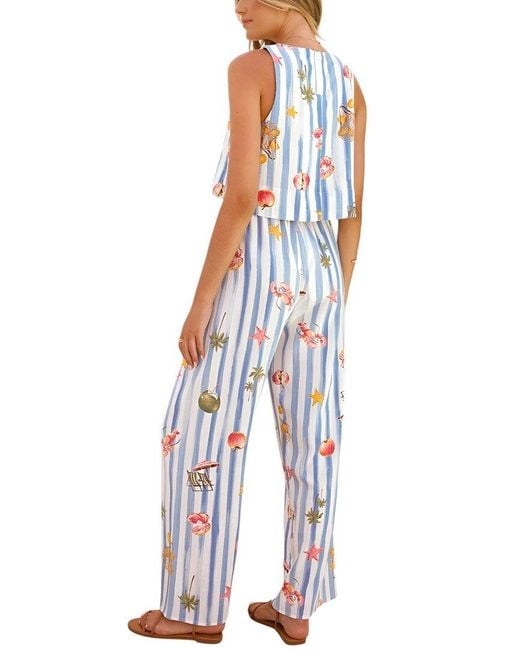 Esea Multicolor 2Pc Linen-Blend Top & Pant Set