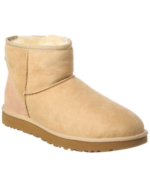 Ugg Natural Classic Mini Ii Suede & Shearling Boot