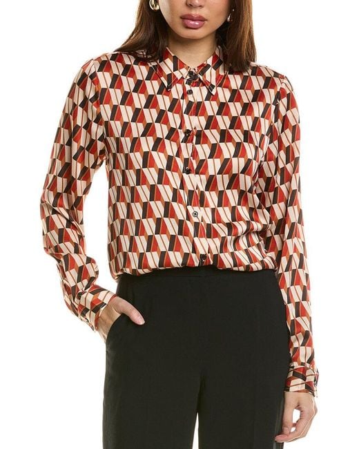 Tahari Hammered Satin Shirt
