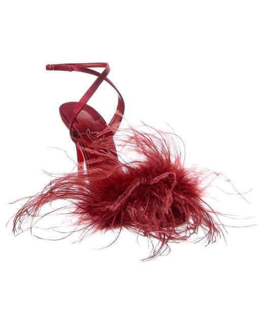 Christian Louboutin Red Miss Z Poupi Satin Sandal