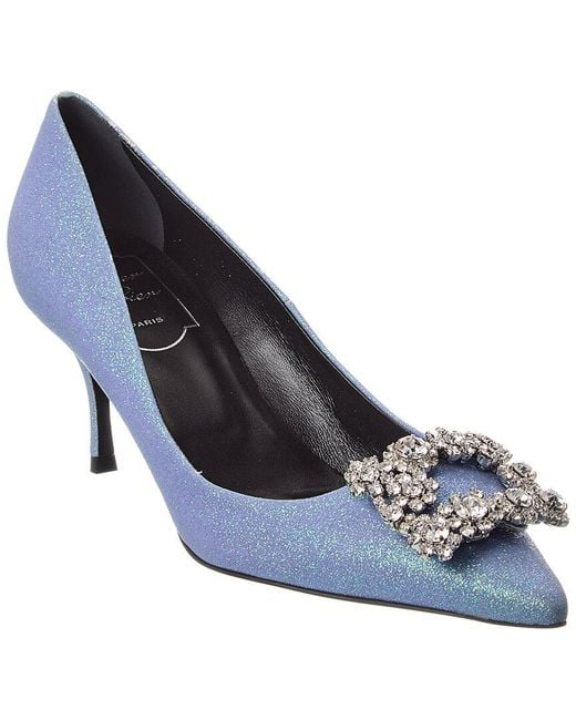 Roger Vivier Blue Glitter Pump