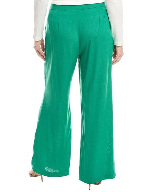 Tahari Green Plus Linen-Blend Pant