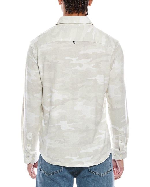 Stone Rose White Technical Performance Fleece Shirt for men