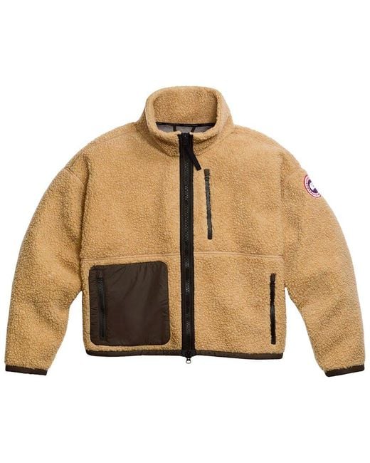 Canada Goose Natural Simcoe Zip Up Fleece Wool-Blend Sweater