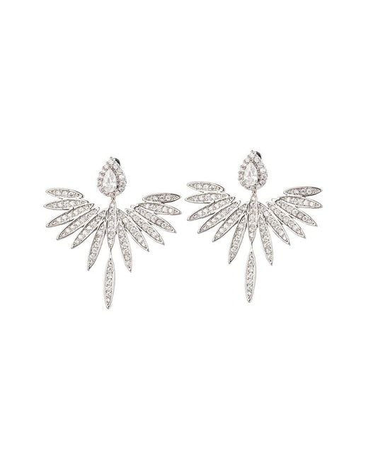 Eye Candy LA White Cz Mini Angel Wing Earrings