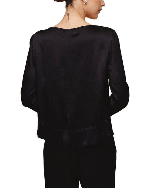 Bella Dahl Black Long Sleeve Split Back Pullover