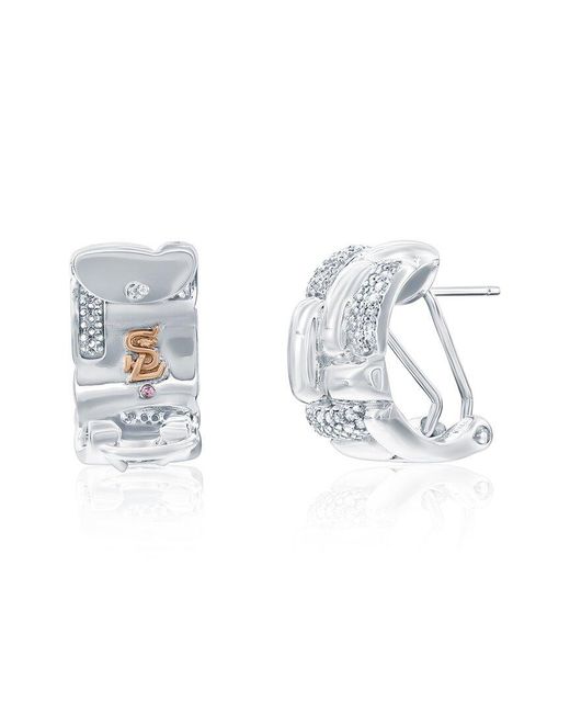 Suzy Levian CZ Jewelry White Suzy Levian Cz Huggie Earrings