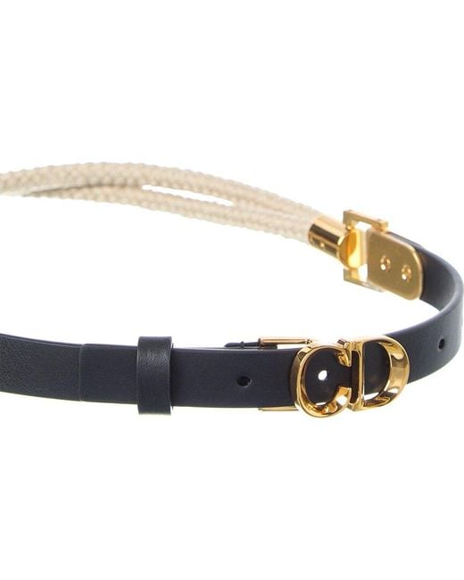 Dior White Rope & Leather Belt