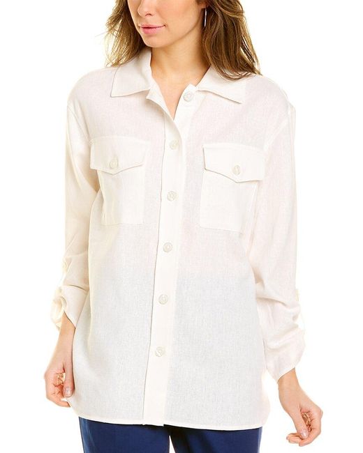 Jones New York Linen-blend Shacket in 